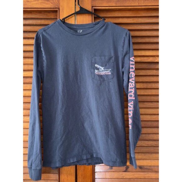 Vineyard Vines Long Sleeve Front Pocket T-shirt Yacht Boat Women's Size XS - Picture 1 of 3